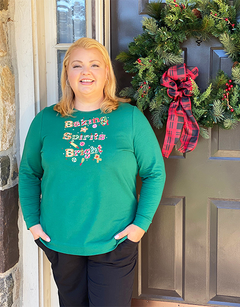 Holiday Saying French Terry Long Sleeve Top