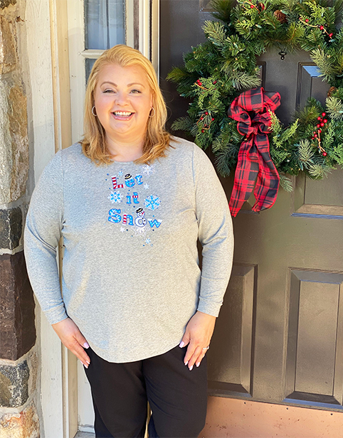 Holiday Saying French Terry Long Sleeve Top